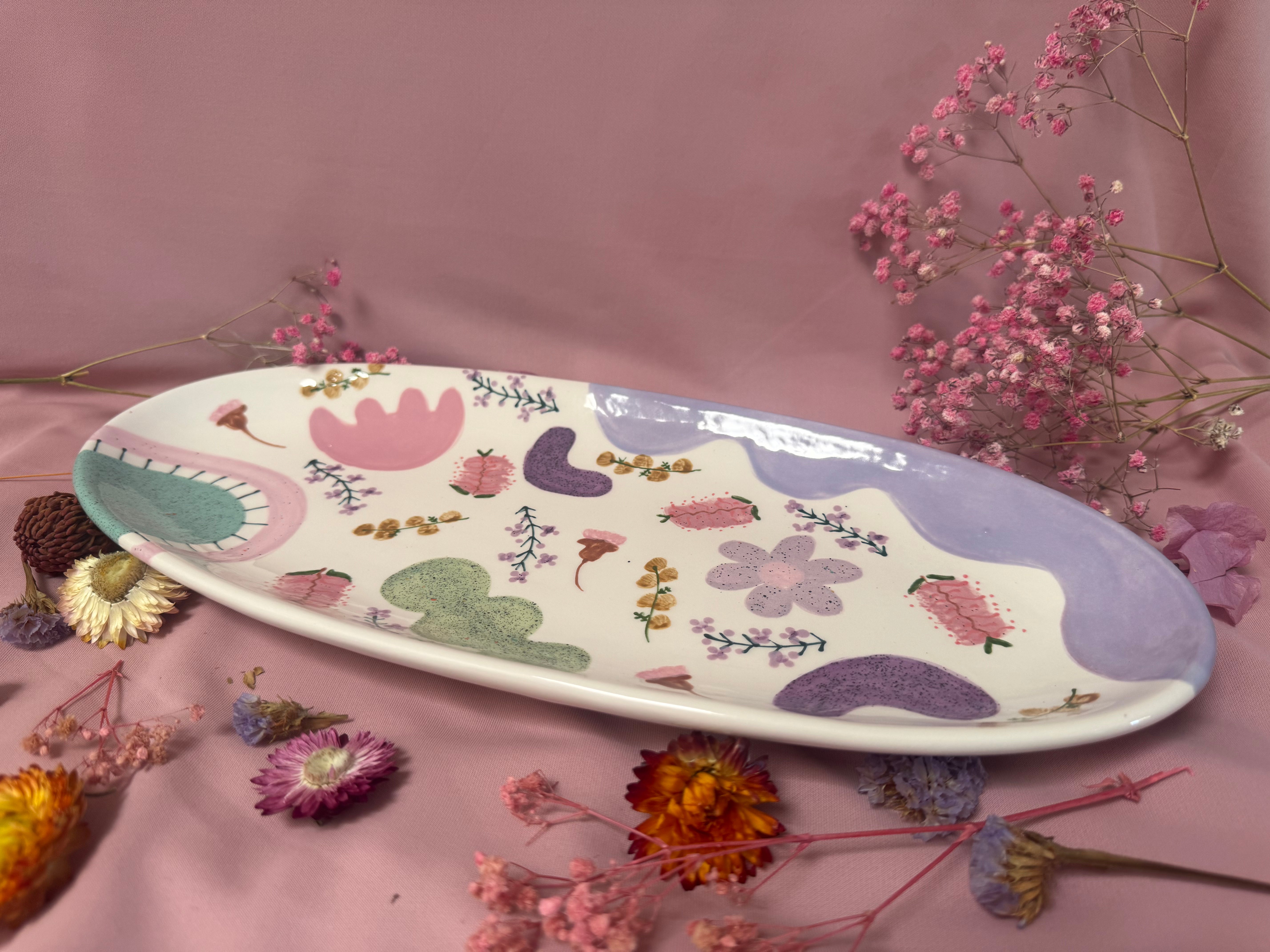 Oval Platter Sml ~ Mixed Florals