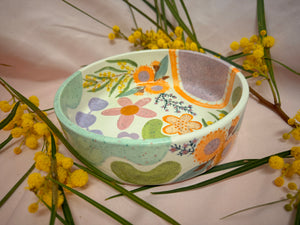 Flat Salad Bowl~ Mixed Forals