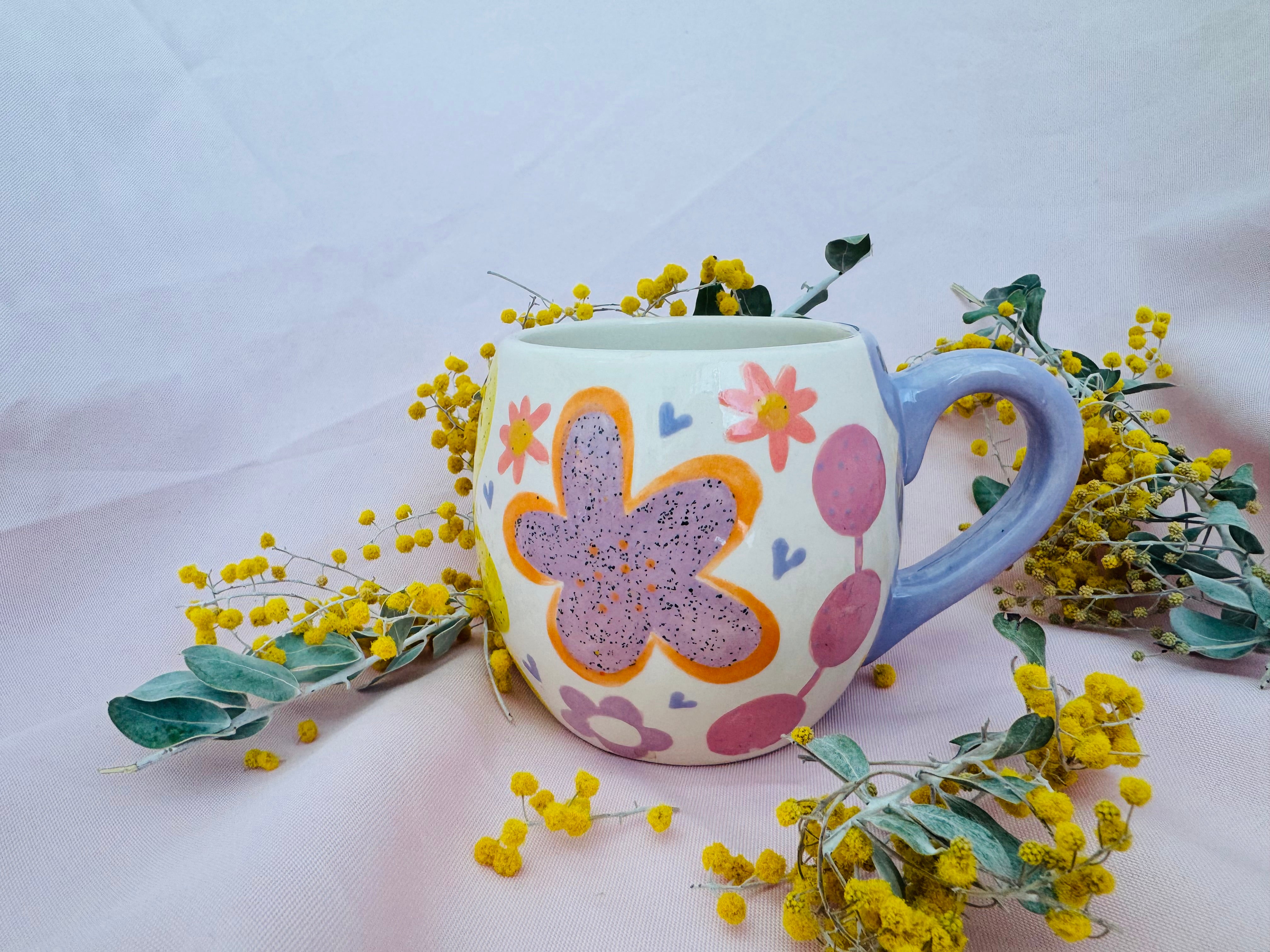 Mini Hug Mug ~ Flower Abstracts