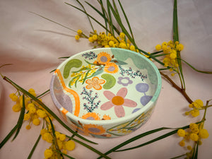 Flat Salad Bowl~ Mixed Forals