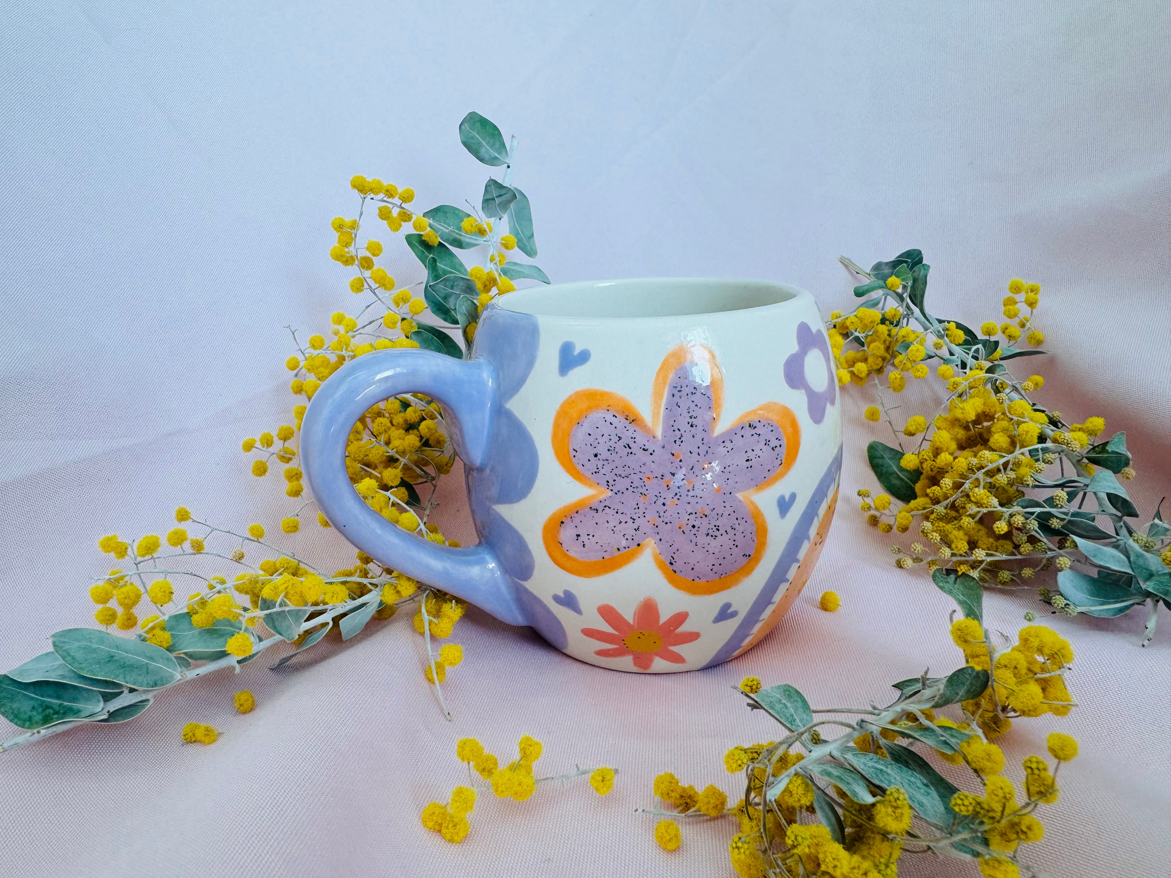 Mini Hug Mug ~ Flower Abstracts