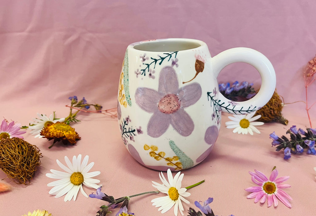 Painted to Order Hug Mug ~ Floral Sprigs